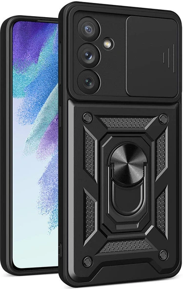 Galaxy A54 Kılıf Magnetik Standlı Kamera Korumalı Mnc Sürgülü Vega Kapak-Siyah ürün görseli 1