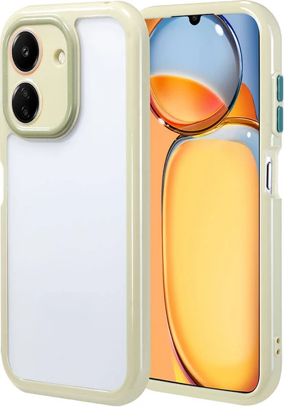 Xiaomi Redmi 13C Kılıf Kamera Korumalı Renkli Kenar ve Çerçeve Tasarımlı Mnc Vitamin Kapak-Yeşil ürün görseli 1