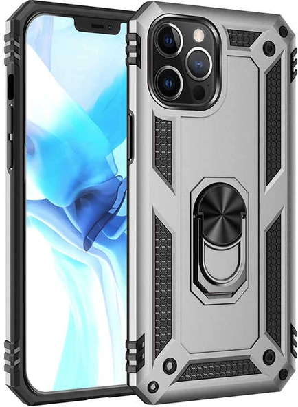 iPhone 12 Pro Max Uyumlu Mnc Vega Kapak-Gri ürün görseli 1
