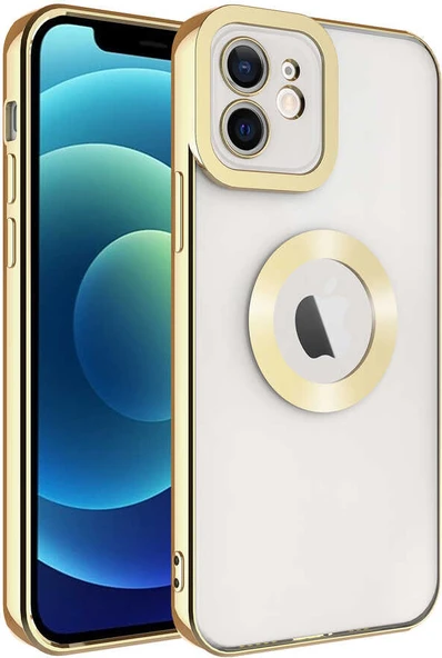 iPhone 11 Uyumlu Kamera Korumalı Logo Gösteren Mnc Omega Kapak-Gold ürün görseli 1