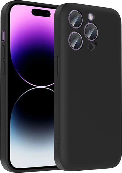 iPhone 14 Pro Kılıf Kamera Korumalı Kartlık Hazneli Mnc Vitra Kapak - Siyah ürün görseli 1