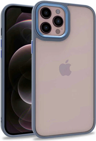 iPhone 12 Pro Max Kılıf Mnc Flora Kapak-Sierra Mavi ürün görseli 1