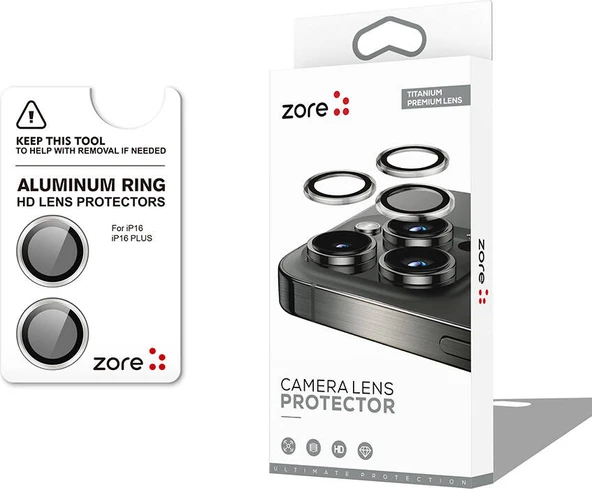Apple iPhone 16 Mnc Cl-12 Premium Safir Parmak Izi Bırakmayan Anti-Reflective Kamera Lens Koruyucu- ürün görseli 1