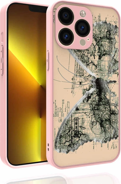 iPhone 13 Pro Max Kılıf Desenli Kamera Korumalı Parlak Mnc Nora Kapak-No4 ürün görseli 1