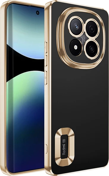 Redmi Note 14 Pro Plus Kılıf Kamera Korumalı Logo Gösteren Mnc Omega Kapak - Gold ürün görseli 1