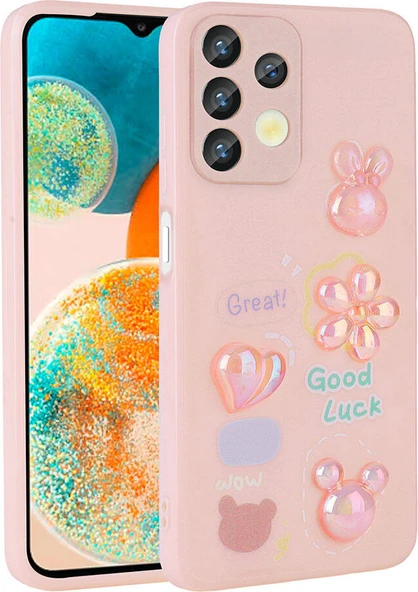 Galaxy A13 4g Kılıf Kabartma Figürlü Parlak Mnc Toys Silikon Kapak-Pembe ürün görseli 1