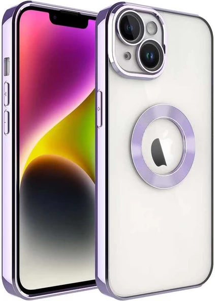 iPhone 14 Uyumlu Kamera Korumalı Logo Gösteren Mnc Omega Kapak-Lila ürün görseli 1