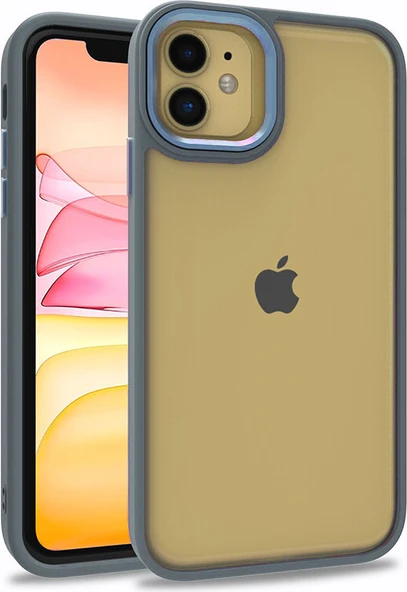 iPhone 11 Kılıf Mnc Flora Kapak-Sierra Mavi ürün görseli 1