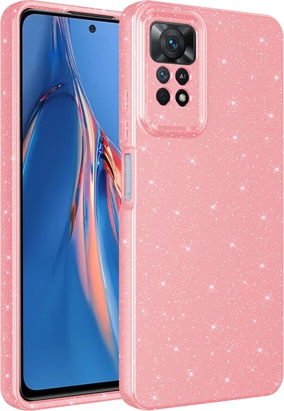 Xiaomi Redmi Note 12 Pro 4g Kılıf Kamera Korumalı Simli Lüks Mnc Koton Kapak-Pembe ürün görseli 1