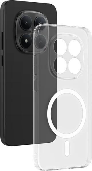 Rengareng Redmi Note 15 Pro Plus Kamera Korumalı M-Safe Şarj Özellikli Şeffaf Zore London Sert Pc Kapak - Şeff ürün görseli 1