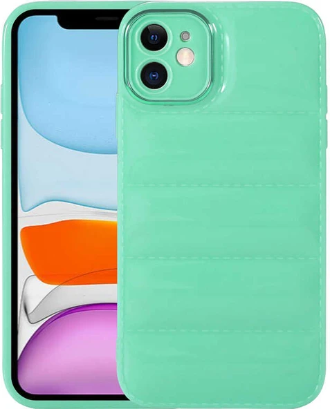 iPhone 11 Uyumlu Kamera Korumalı Parlak Airbag'li Mnc Galya Kapak-Su Yeşil ürün görseli 1