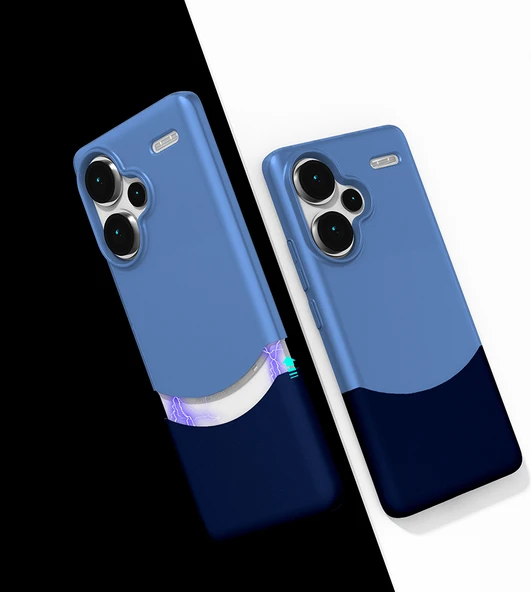 Redmi Note 13 Pro Plus 5g Kılıf Mıknatıslı Mnc Duble Kapak - Lacivert ürün görseli 1