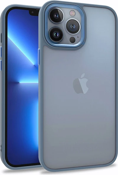 iPhone 13 Pro Max Kılıf Mnc Flora Kapak-Sierra Mavi ürün görseli 1