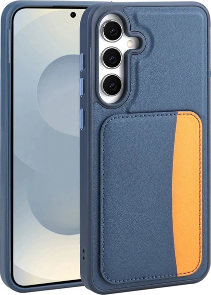 Rengareng Galaxy A26 Kılıf Kartlıklı Zore X-Kart Silikon Kapak - Lacivert ürün görseli 1