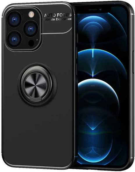 iPhone 14 Pro Uyumlu Mnc Ravel Silikon Kapak-Siyah ürün görseli 1