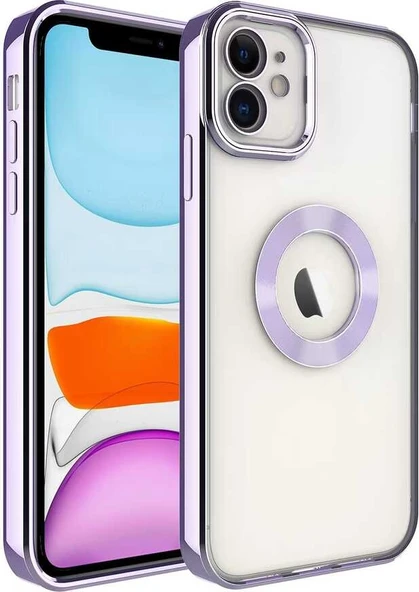 iPhone 11 Kılıf Kamera Korumalı Logo Gösteren Mnc Omega Kapak-Lila ürün görseli 1