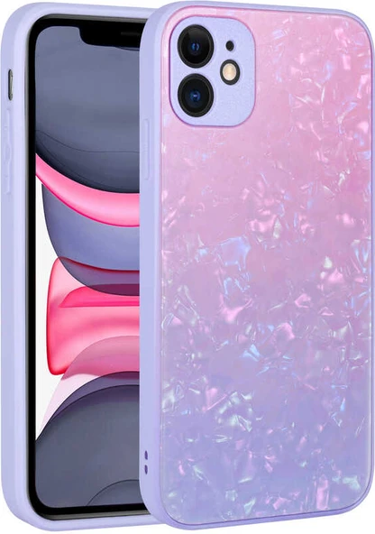 iPhone 11 Kılıf Renk Geçişli Mermer Desenli Sert Silikon Mnc Granit Kapak-No3 ürün görseli 1