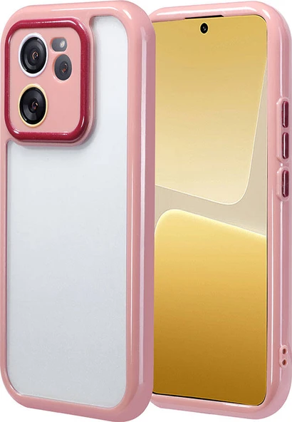Xiaomi Mi 13T Kılıf Kamera Korumalı Renkli Kenar ve Çerçeve Tasarımlı Mnc Vitamin Kapak-Mürdüm ürün görseli 1