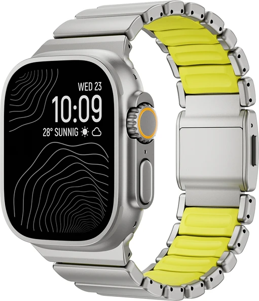 Rengareng Watch 7 45MM Zore KRD-152 Titanyum Silikon Kordon - Gri-Yeşil ürün görseli 1