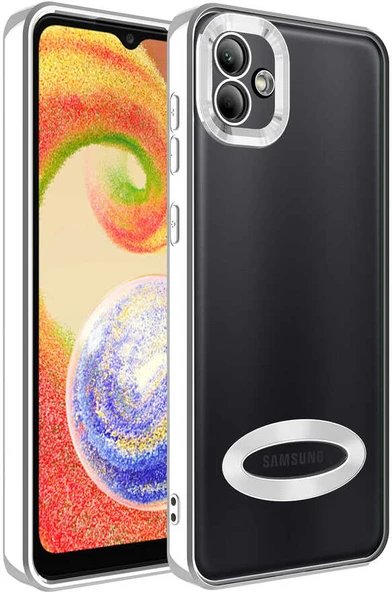 Galaxy A03 Kılıf Kamera Korumalı Logo Gösteren Mnc Omega Kapak-Gümüş ürün görseli 1