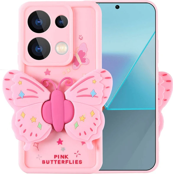 Xiaomi Poco M6 Pro 4g Kılıf Kamera Korumalı Figür Tasarımlı Mnc Kapya Kapak-Pembe Açık ürün görseli 1