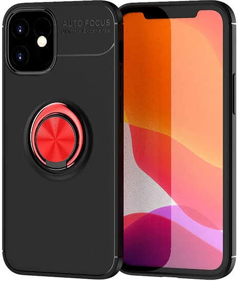iPhone 12 Mini Uyumlu Mnc Ravel Silikon Kapak-Siyah-Kırmızı ürün görseli 1