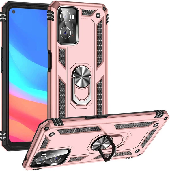 Oppo A96 4g Kılıf Mnc Vega Kapak-Rose Gold ürün görseli 1