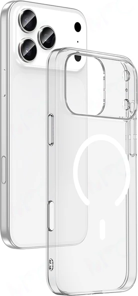 Rengareng iPhone 17 Pro Max Kılıf Ic Çipli M-Safe Şarj Özellikli Şeffaf Kamera Çerçeveli Zore Toledo Kapak - Ş ürün görseli 1