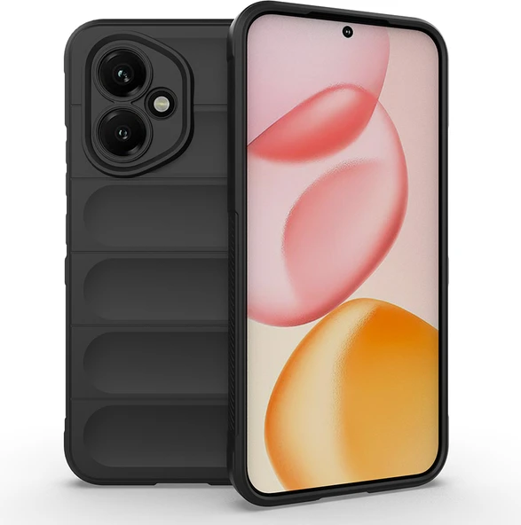 Honor 400 Kılıf Esnek Tpu Oyuklu Arka Yüzey Tasarımlı Mnc Etnik Silikon Kapak - Siyah ürün görseli 1