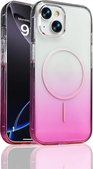 Rengareng iPhone 14 Kılıf M-Safe Şarj Özellikli Zore Septik Silikon Kapak - Mor ürün görseli 1