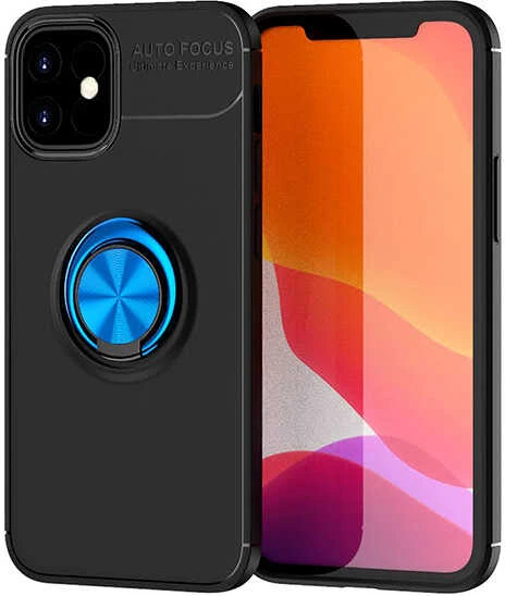 iPhone 12 Uyumlu Mnc Ravel Silikon Kapak-Siyah-Mavi ürün görseli 1