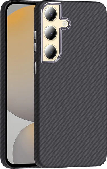 Galaxy S24 Plus Kılıf M-Safe Şarj Özellikli Karbon Fiber Görünümlü Mnc Gros Kapak - Siyah ürün görseli 1
