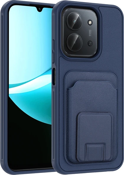 Rengareng Redmi 15C Kılıf Kartlıklı Tpu Zore Bikart Kapak - Lacivert ürün görseli 1