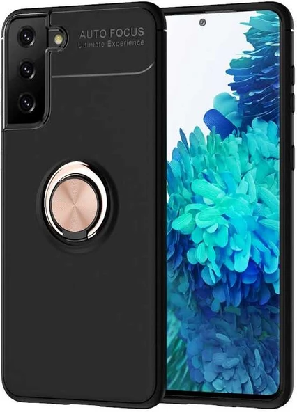 Galaxy S21 Plus Kılıf Mnc Ravel Silikon Kapak-Siyah-Rose Gold ürün görseli 1