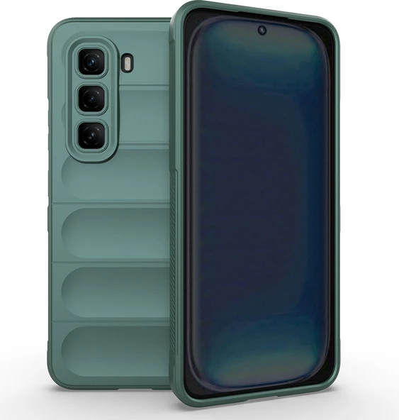 Infinix Hot 50 Pro 4g Kılıf Esnek Tpu Oyuklu Arka Yüzey Tasarımlı Mnc Etnik Silikon Kapak - Koyu Ye ürün görseli 1