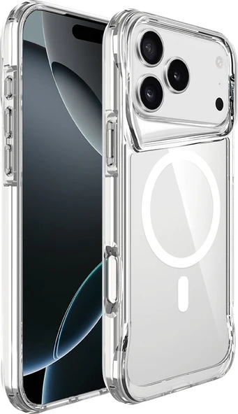 Rengareng iPhone 17 Pro Max Kılıf Mnc M-Safe Şarj Özellikli T-Max M-Safe Kapak - Şeffaf ürün görseli 1
