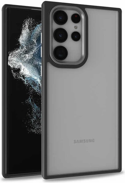 Galaxy S22 Ultra Kılıf Mnc Flora Kapak-Siyah ürün görseli 1
