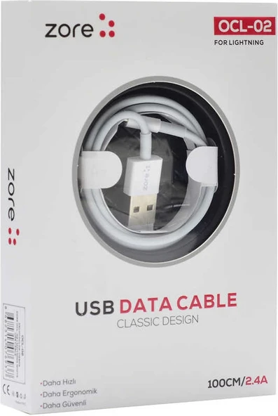 Rengareng Beyaz Ocl-02 Lightning USB Kablo ürün görseli 1