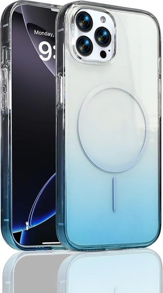 Rengareng iPhone 15 Pro Max Kılıf M-Safe Şarj Özellikli Zore Septik Silikon Kapak - Turkuaz ürün görseli 1