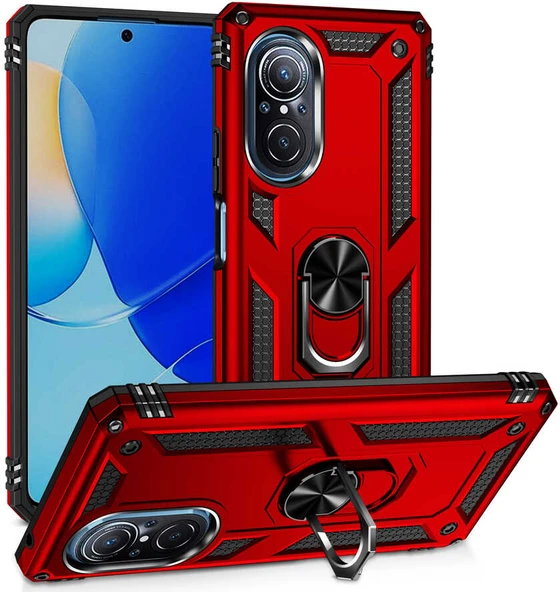 Huawei Nova 9 Se Kılıf Mnc Vega Kapak-Kırmızı ürün görseli 1