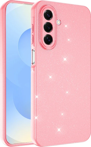 Rengareng Galaxy A17 Kılıf Kamera Korumalı Simli Lüks Zore Koton Kapak - Açık Pembe ürün görseli 1
