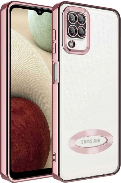Galaxy M12 Kılıf Kamera Korumalı Logo Gösteren Mnc Omega Kapak-Rose Gold ürün görseli 1