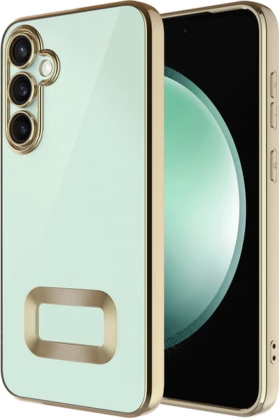 Rengareng Galaxy S25 Fe Kılıf Kamera Korumalı Logo Gösteren Zore Omega Kapak - Gold ürün görseli 1
