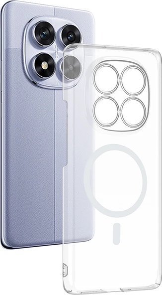 Rengareng Redmi Note 14 Pro 4g Kamera Korumalı M-Safe Şarj Özellikli Şeffaf Zore London Silikon Kapak - Şeffaf ürün görseli 1