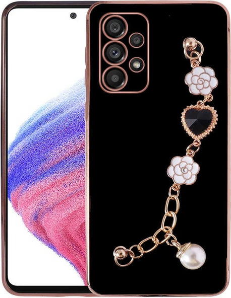 Galaxy A52 Kılıf El Tutamaçlı Kamera Korumalı Mnc Taka Silikon Kapak-Siyah ürün görseli 1
