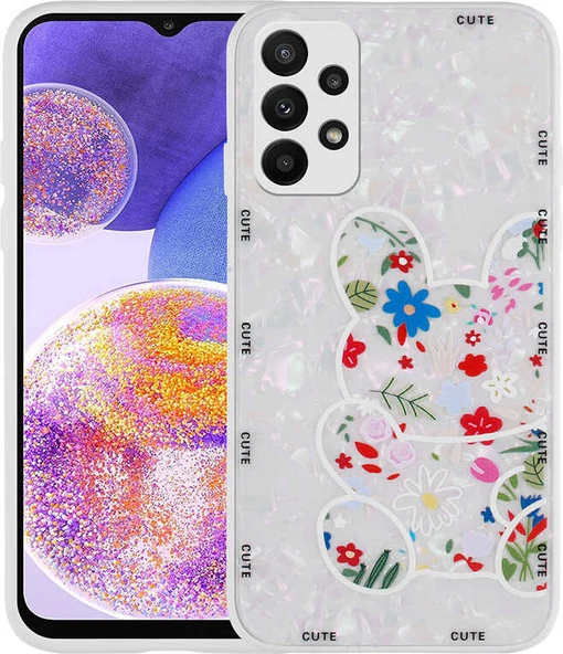 Galaxy A33 5g Kılıf Desenli Sert Silikon Mnc Mumila Kapak-White Rabbit ürün görseli 1