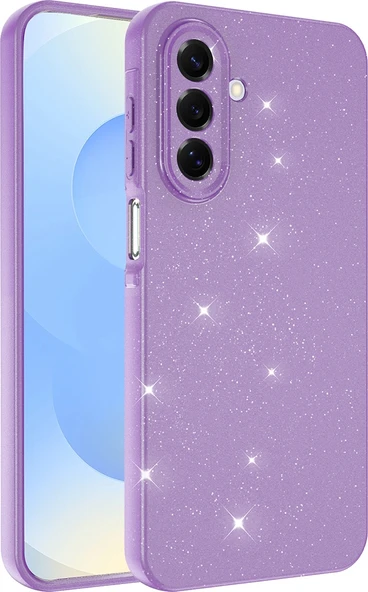Rengareng Galaxy A17 Kılıf Kamera Korumalı Simli Lüks Zore Koton Kapak - Mor ürün görseli 1