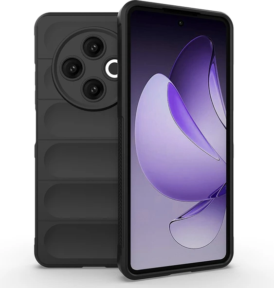 Tecno Spark 30 4g Kılıf Esnek Tpu Oyuklu Arka Yüzey Tasarımlı Mnc Etnik Silikon Kapak - Siyah ürün görseli 1