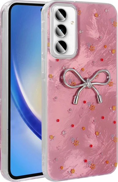 Galaxy A35 Kılıf Kamera Korumalı Figürlü Mnc Ponti Silikon Kapak - Açık Pembe ürün görseli 1