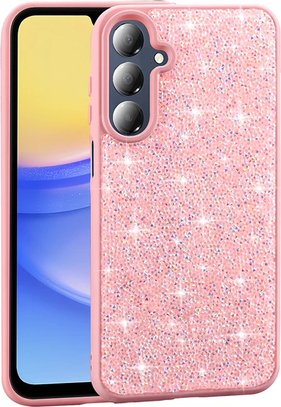 Galaxy A16 Kılıf Parlak Taşlı Tasarım Mnc Pırlanta Kapak - Pembe ürün görseli 1
